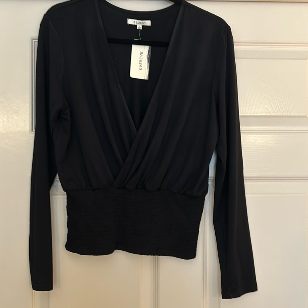 Z Supply top with banded, ruched waist - size large